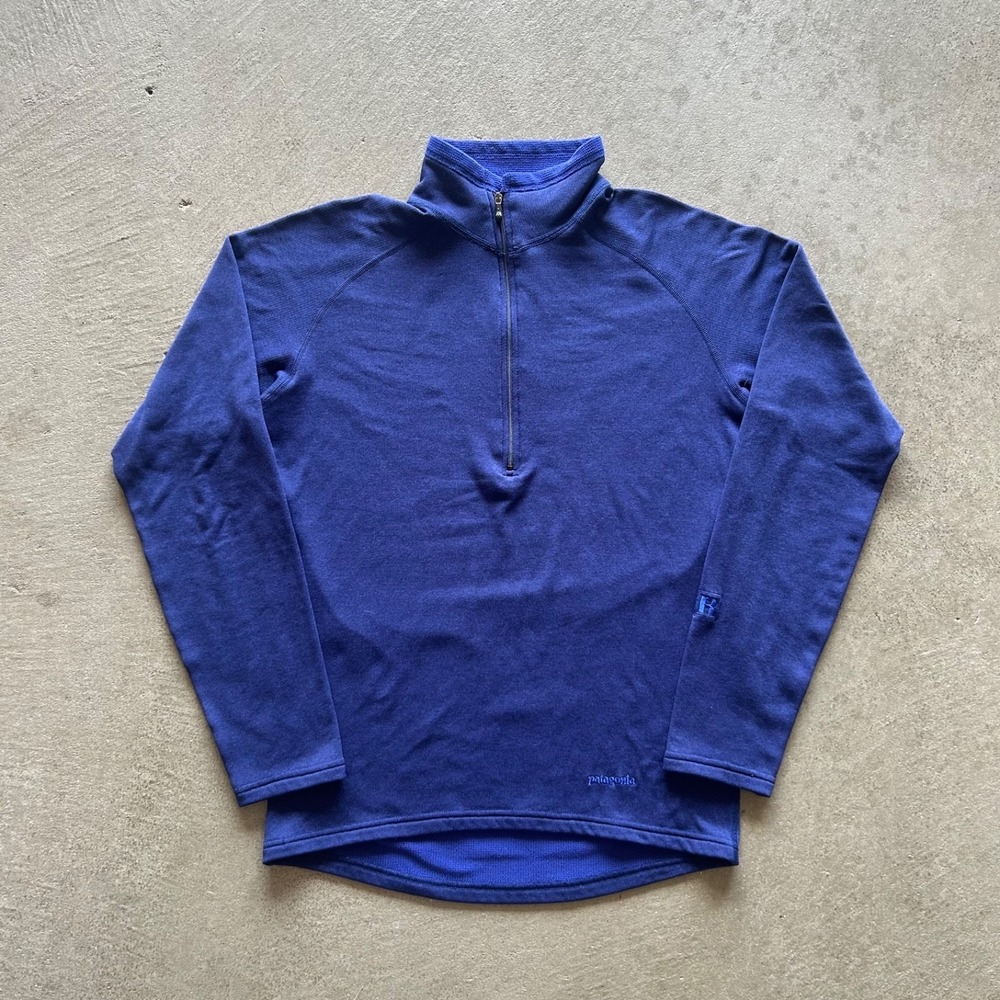 Vintage Patagonia R.5 Top 1/4 Zip Jacket Mens Small Blue Thermal Style 41600F5